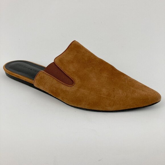 Jenni Kayne Suede Mule Size 41 US 11 Saddle Slip On Elastic Gussets Pointed Toe - Picture 1 of 9